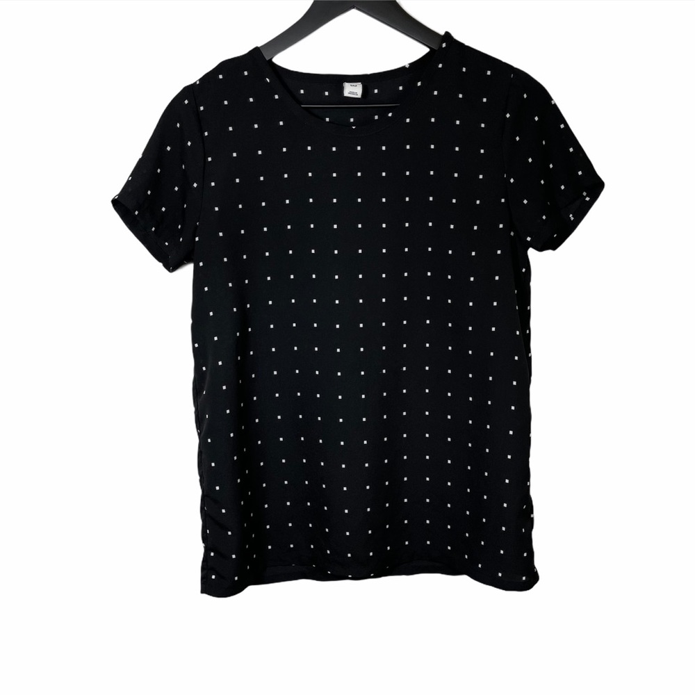 Old Navy | Black Sheer Print Top